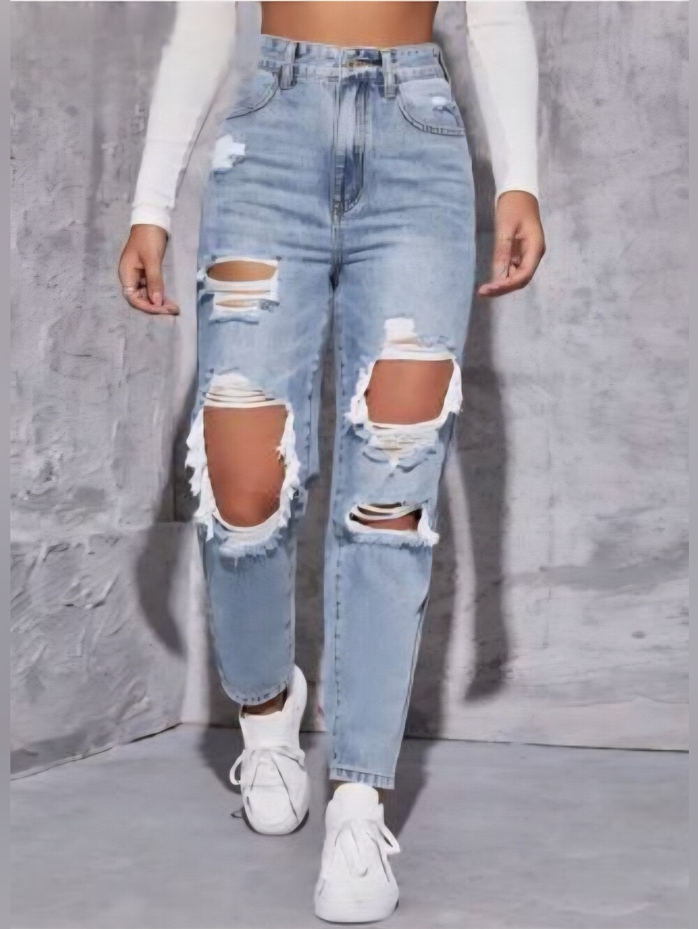 Wild Fable High-Waisted Distressed Jeans
